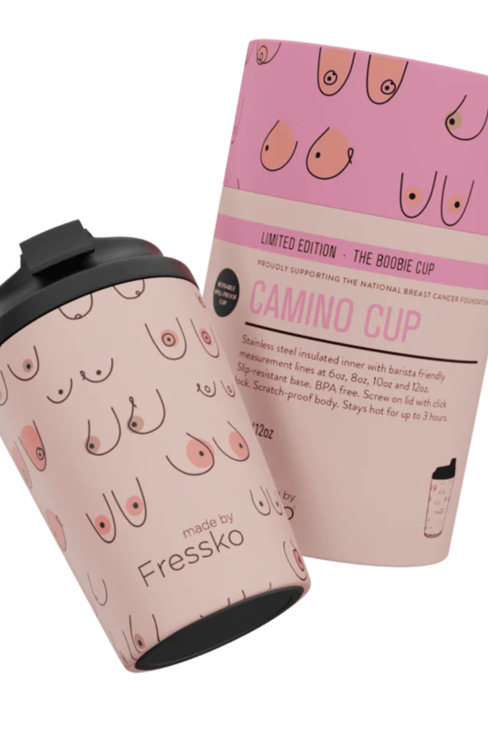 Fressko Reusable Cup Limited Edition Boobie Cup 8oz and 12oz