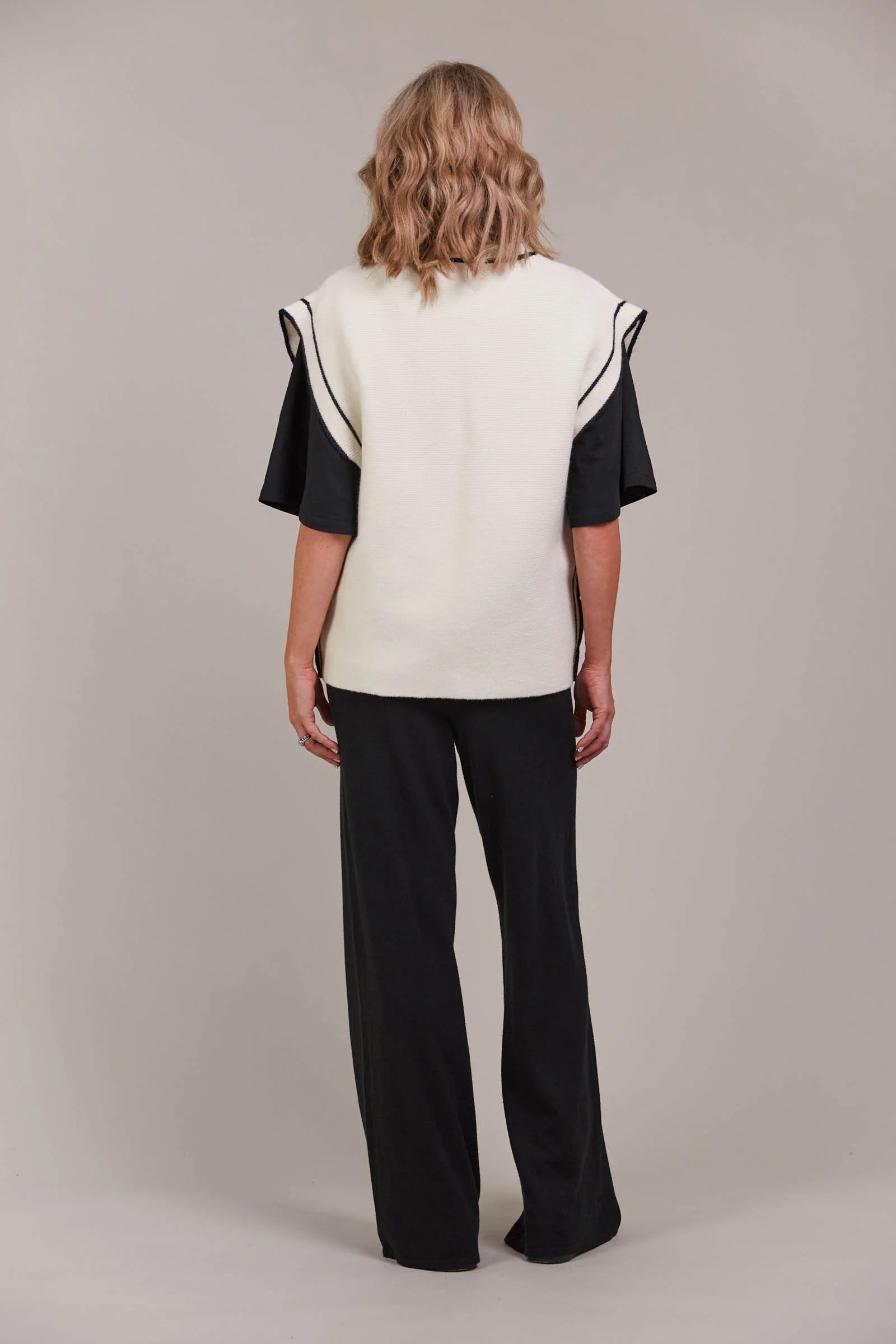 Eb and Ive Avino Knit Vest Ecru
