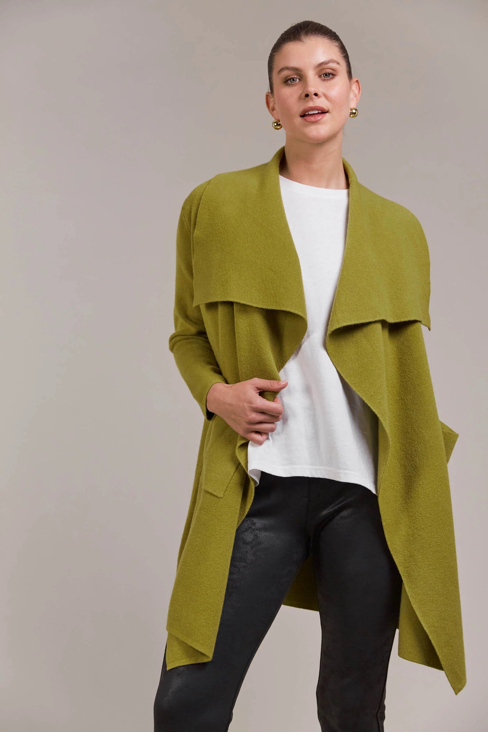 Eb and Ive Palmer Relaxed Cardigan Chartreuse