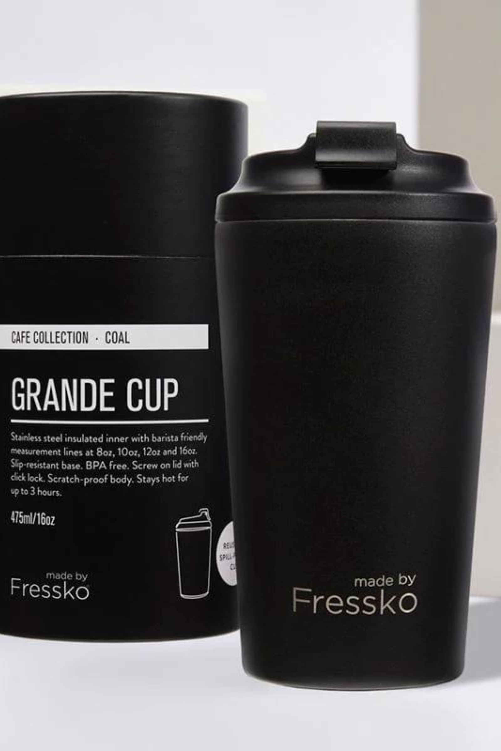 Fressko Reusable Cup Grande 16oz Black