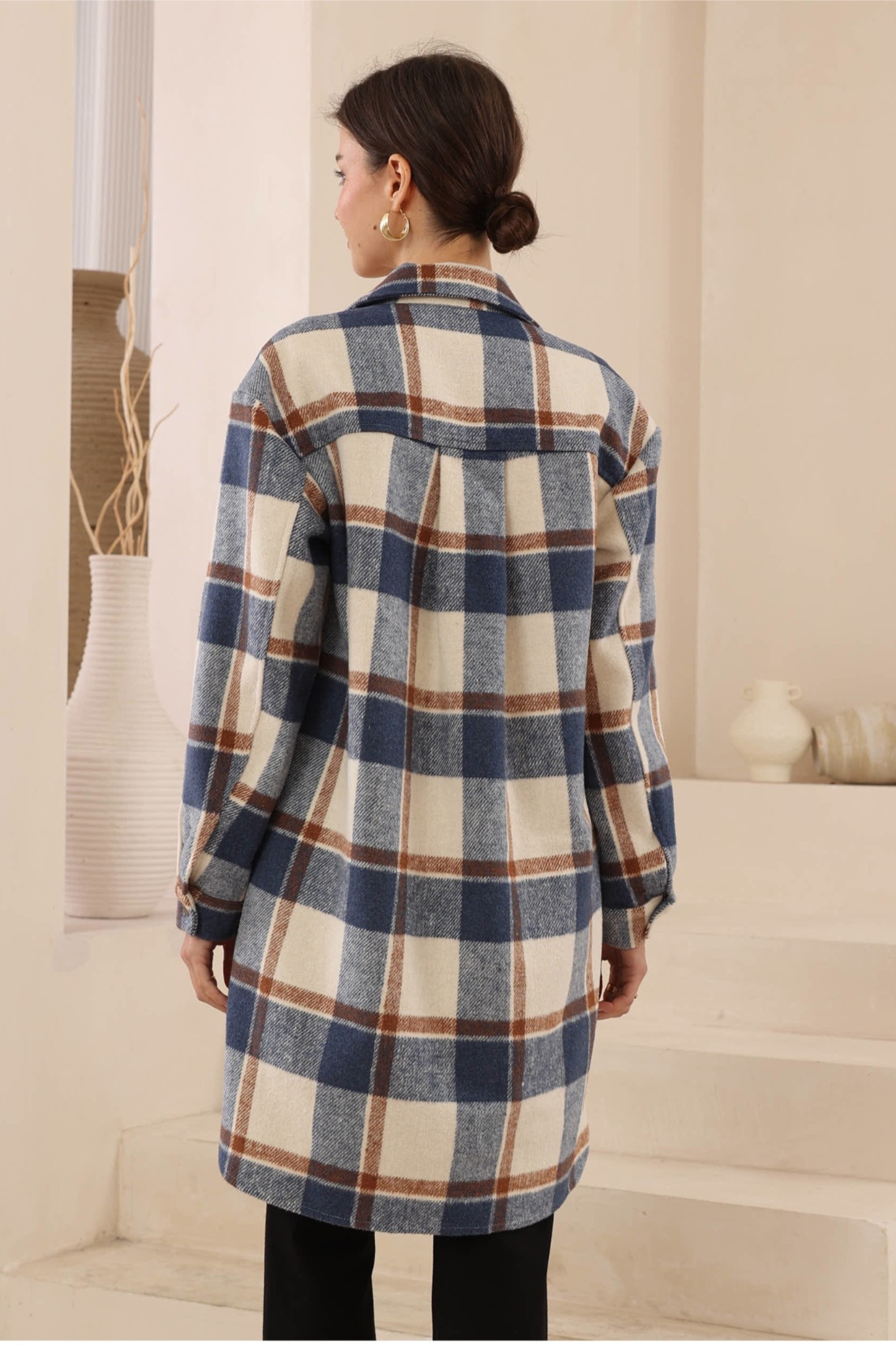 Long Check Shacket
