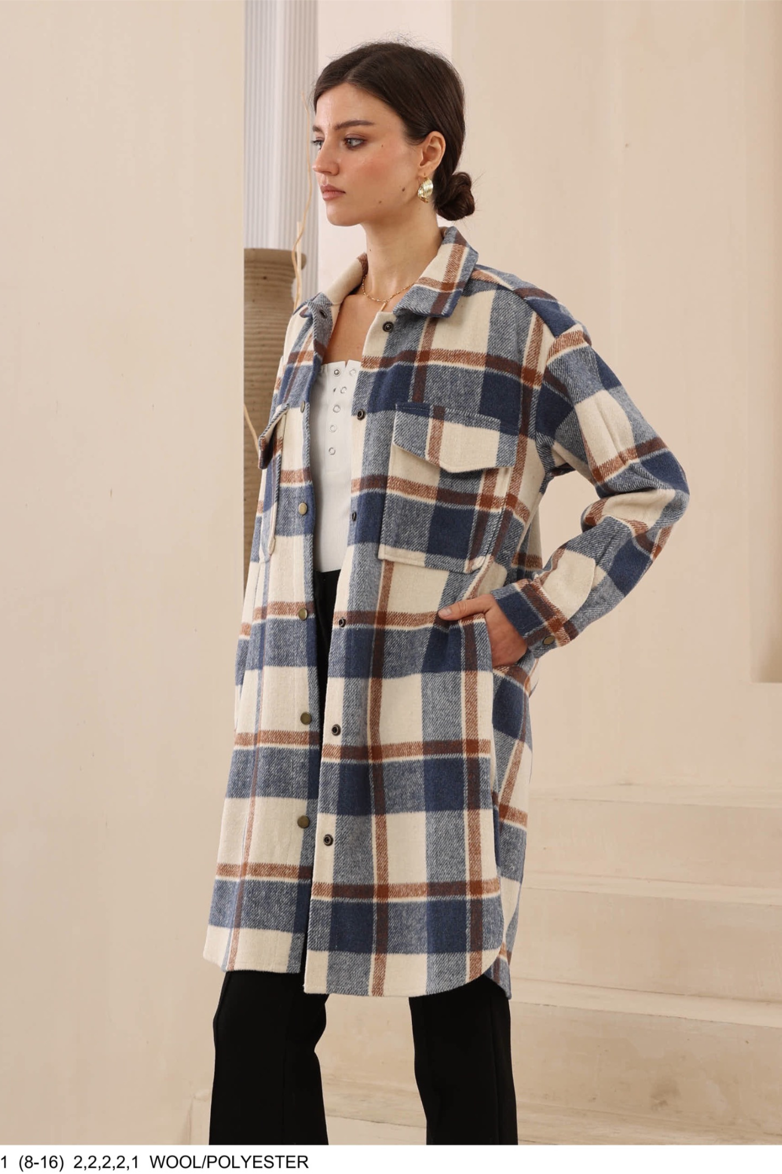 Long Check Shacket