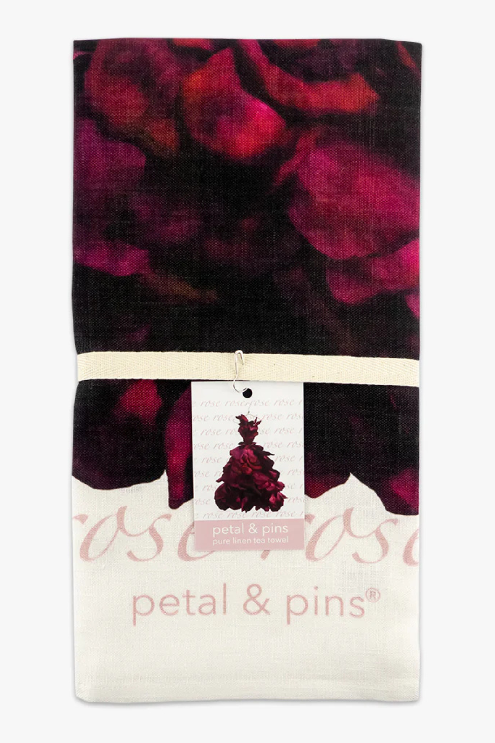 Petal & Pins Red Wine Rose Gown Tea Towel