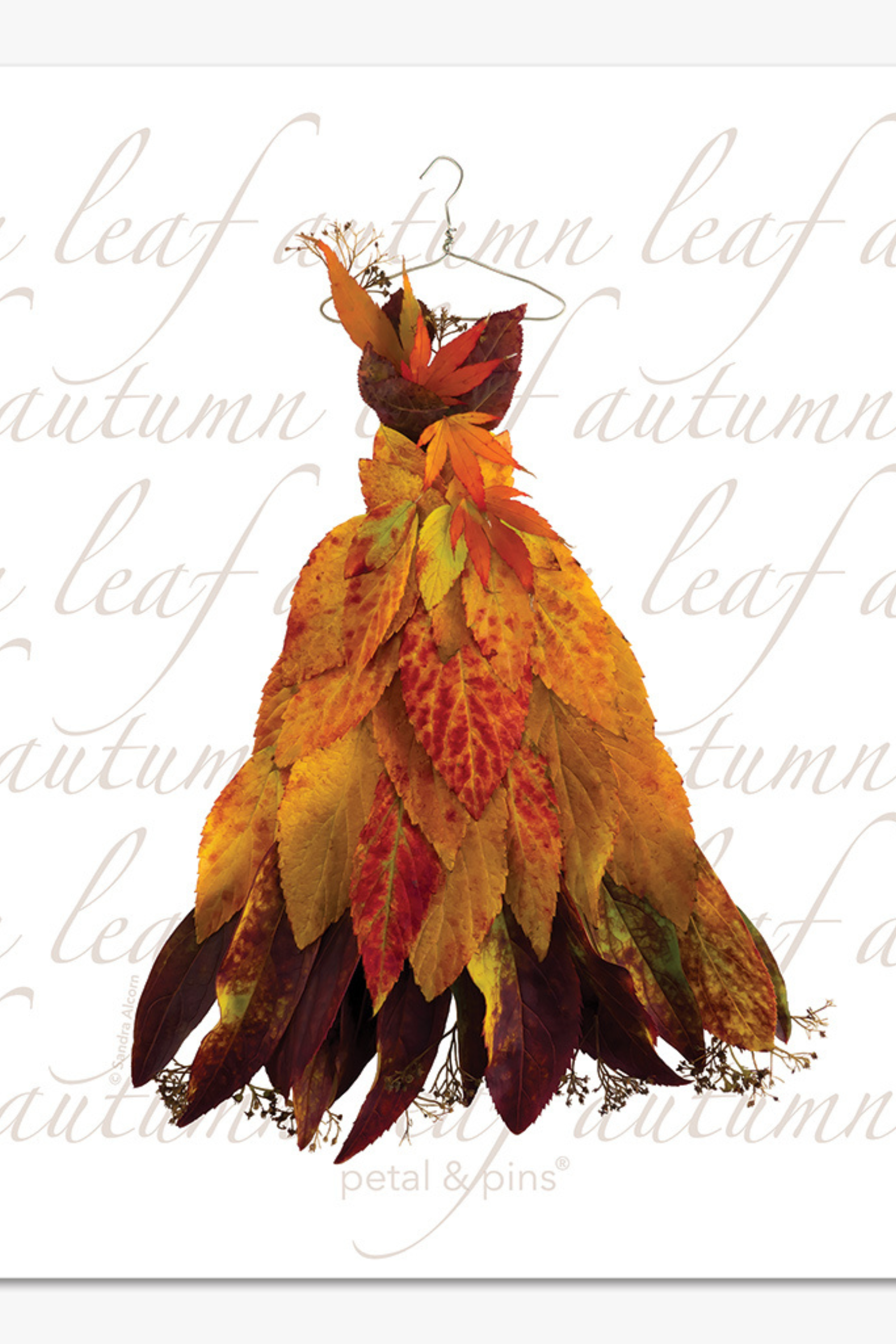 Petal & Pins Autumn Leaf Dress Tea Towel