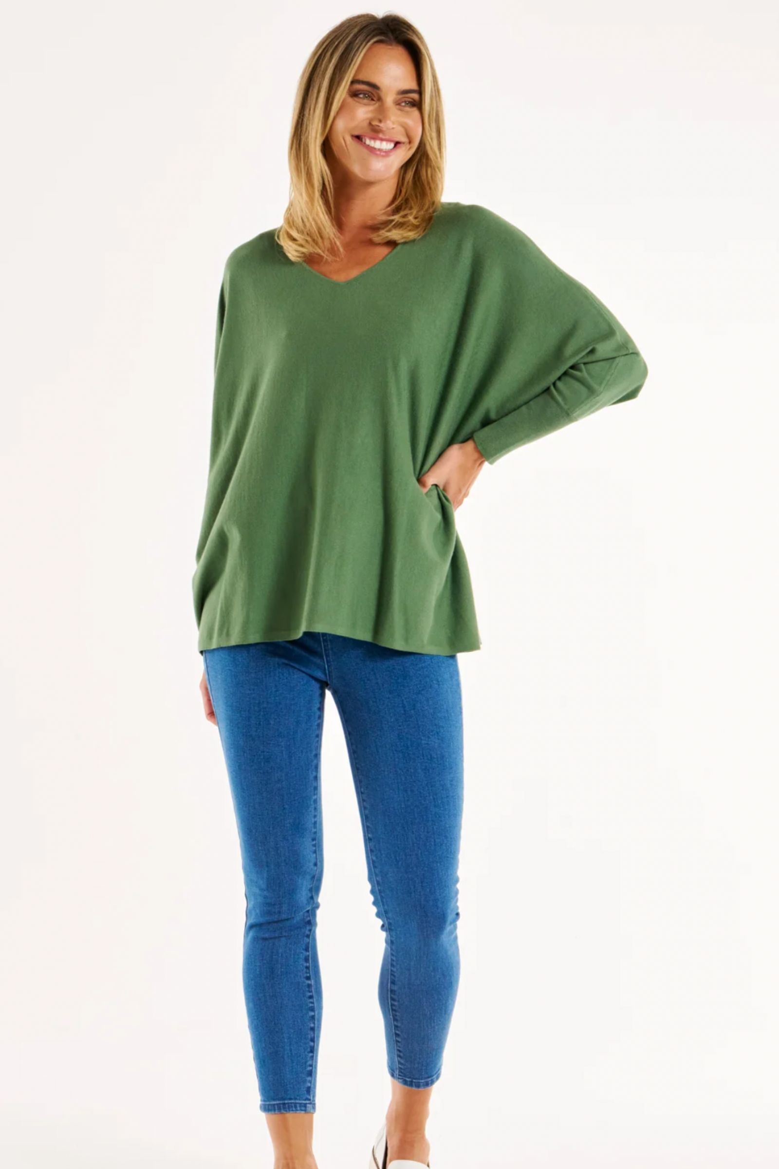 Betty Basics Destiny Knit Jumper Powder Green - Re Ordered