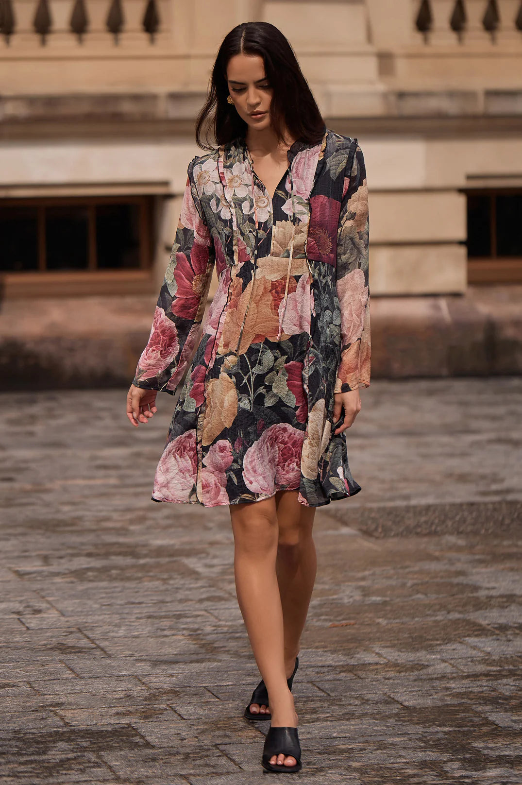 Adorne Roslyn Floral Frill Dress