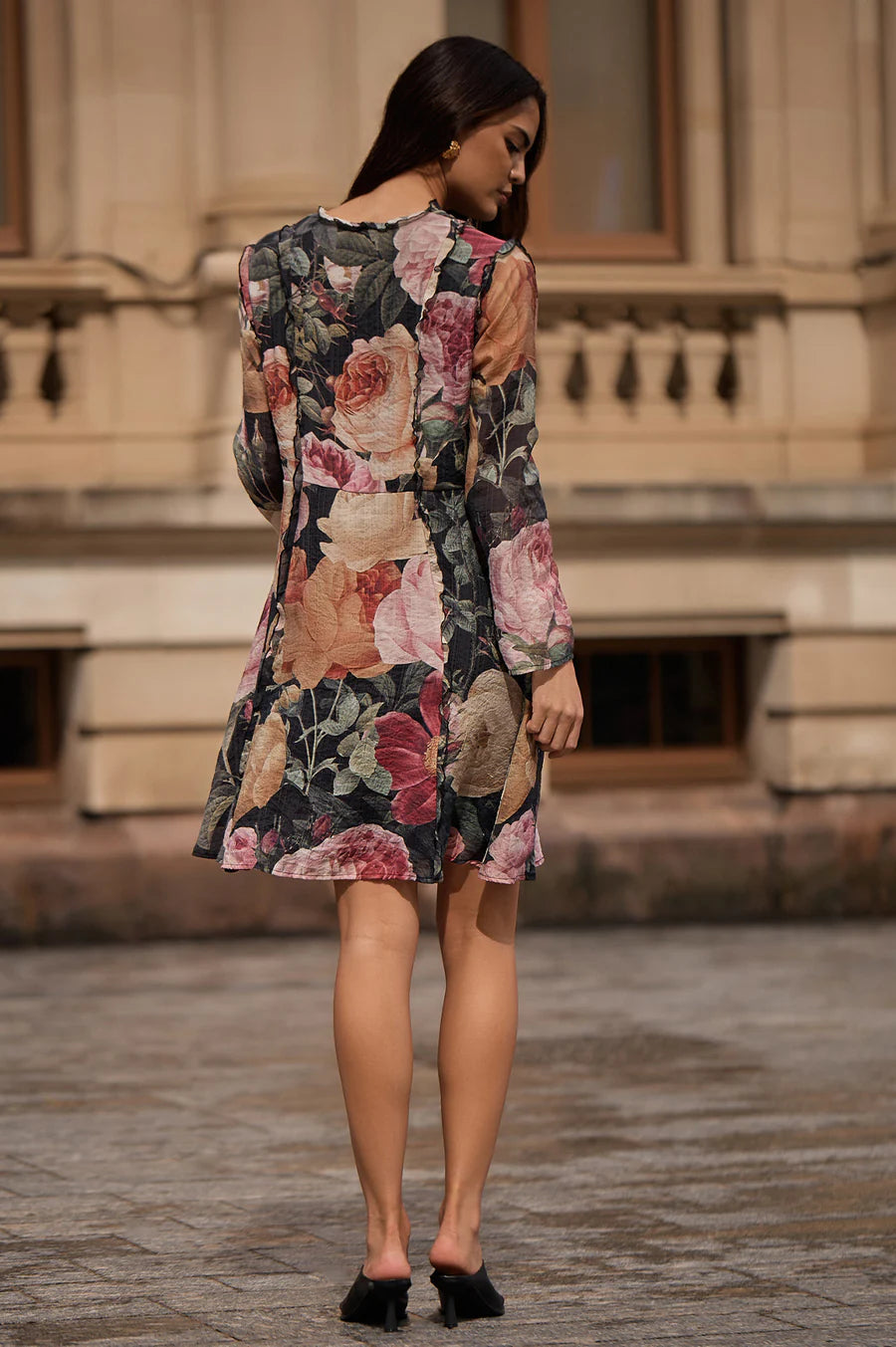 Adorne Roslyn Floral Frill Dress