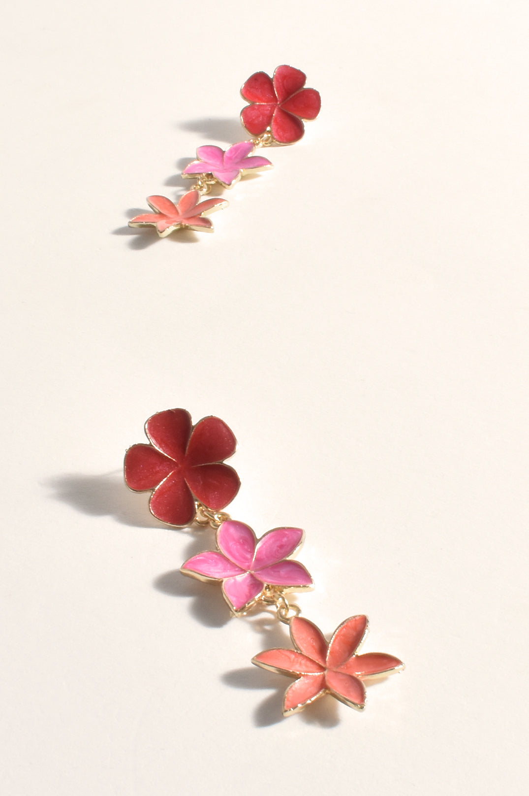 Floral Triad Earrings Pint Multi
