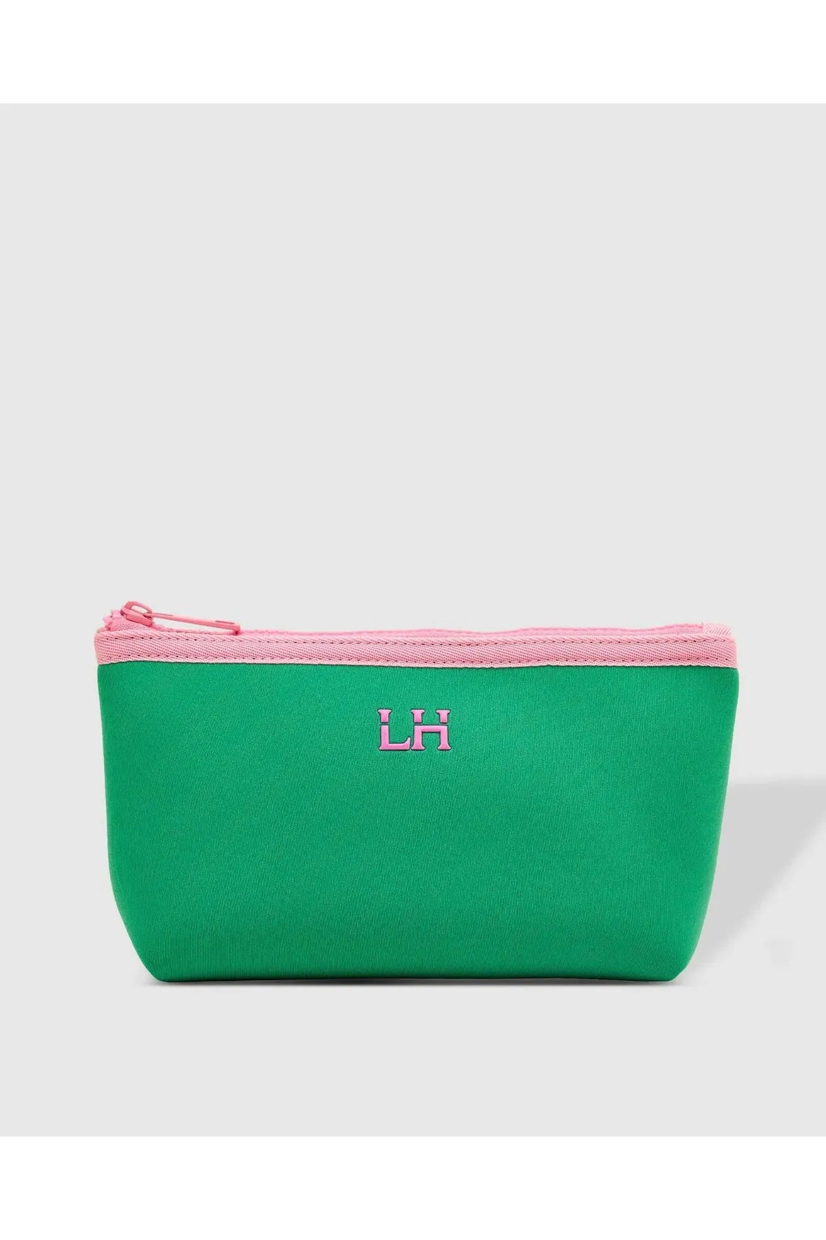 Anna Neoprene Makeup Bag - Green and Fuschia