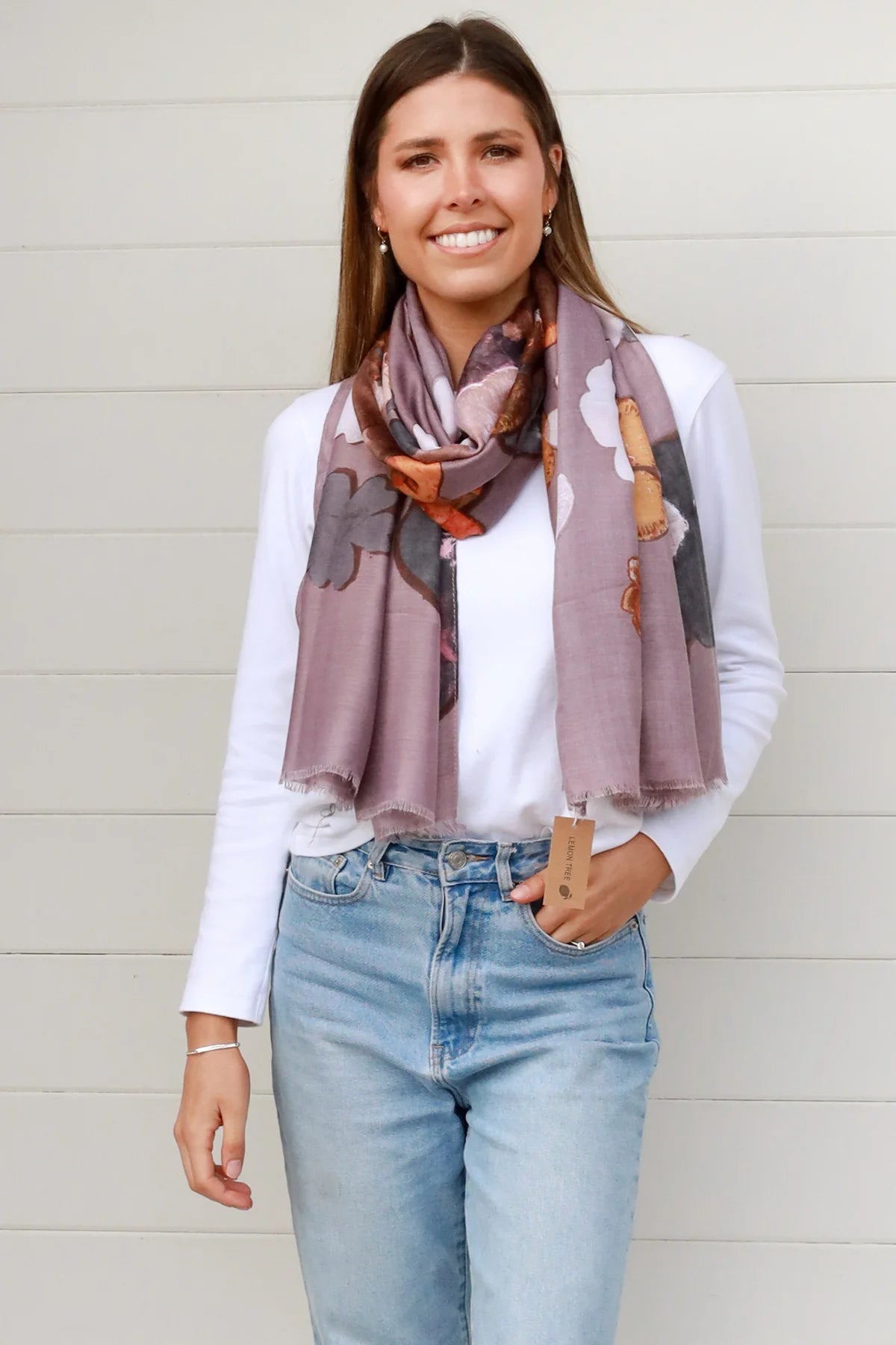 Lemon Tree Large Lilac Petal Scarf
