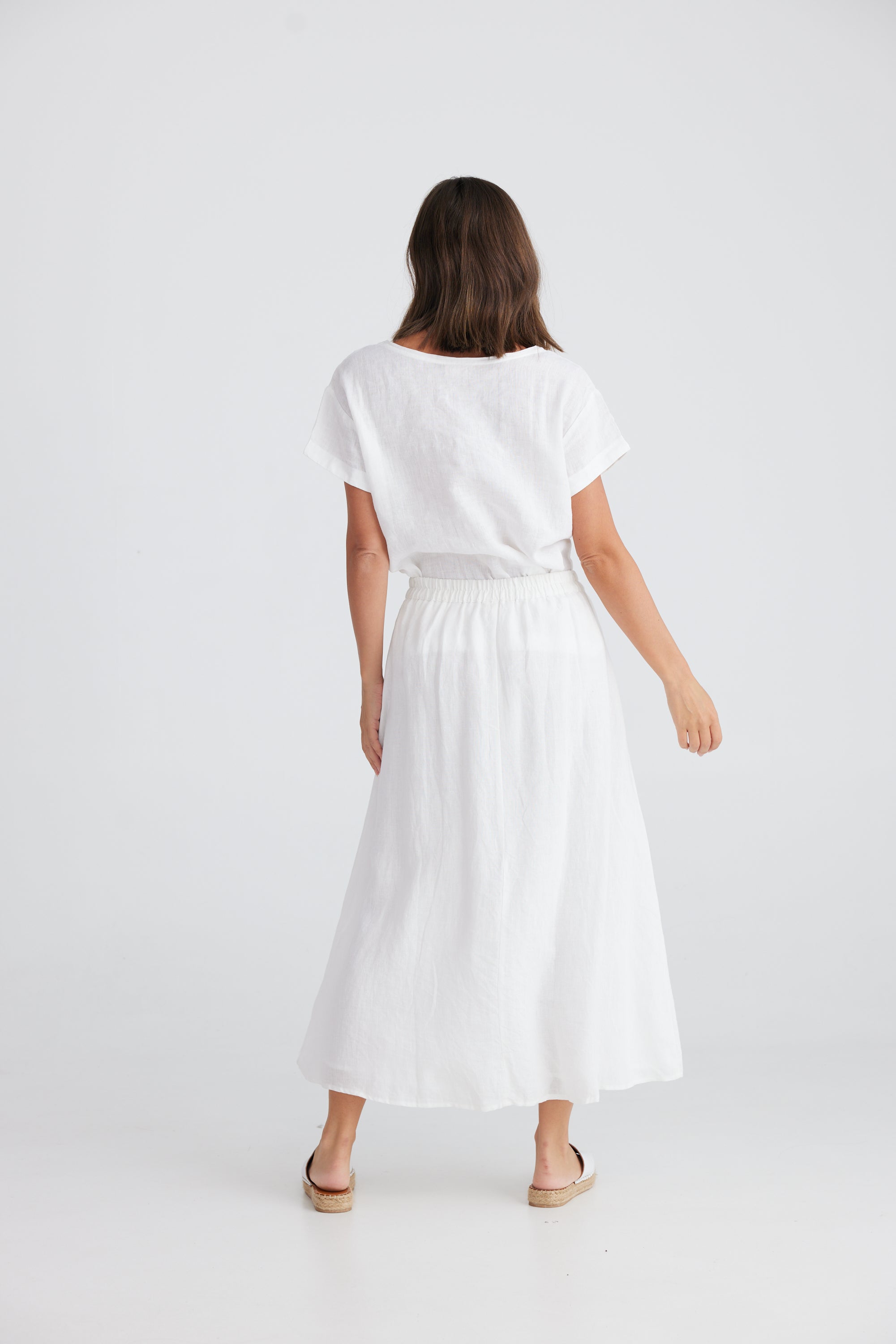 Cliffside Skirt White Linen