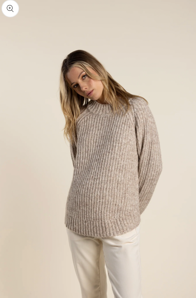Two T's Funnel Neck Jumper Marshmellow