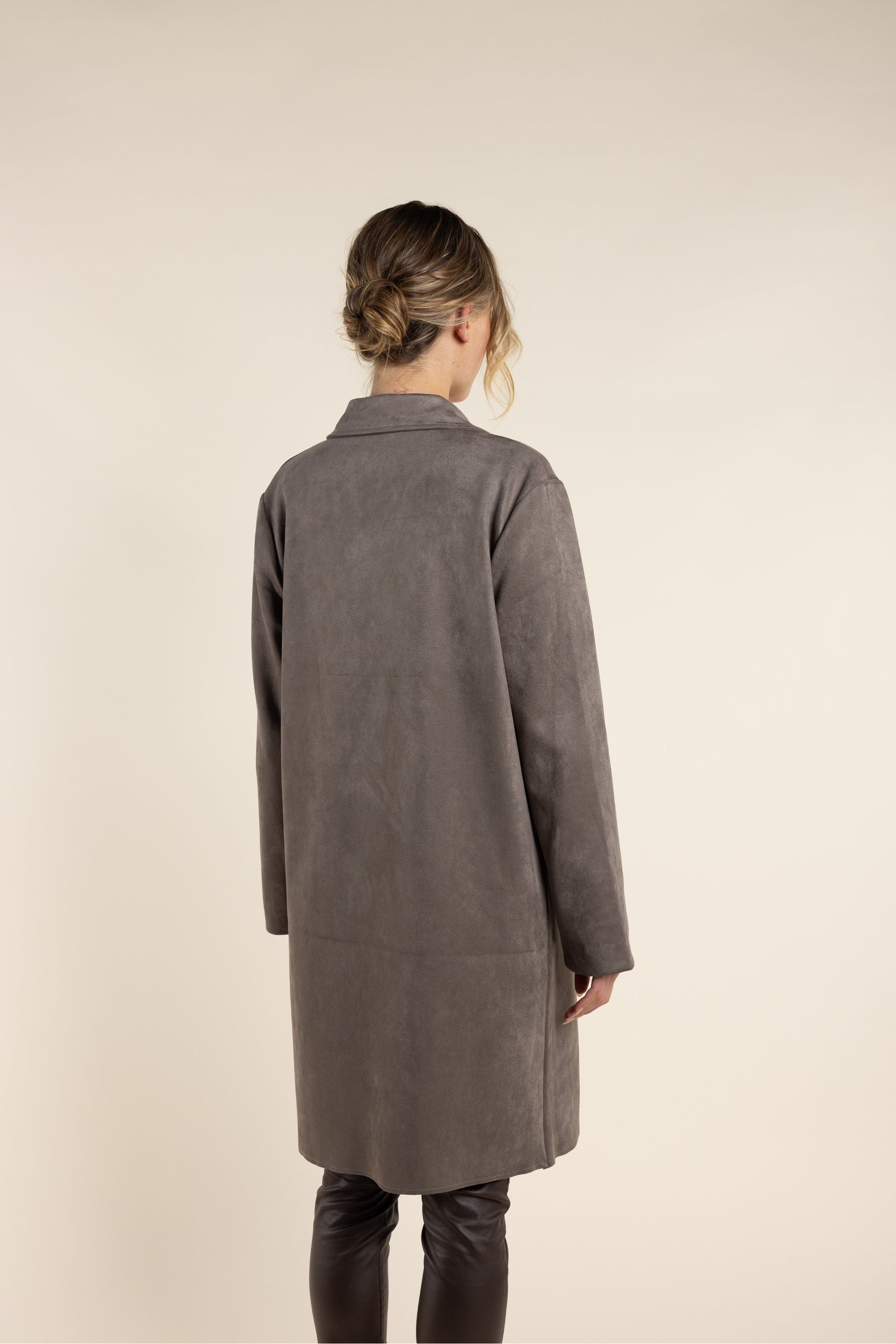 Two T's Faux Suede Coat Clove