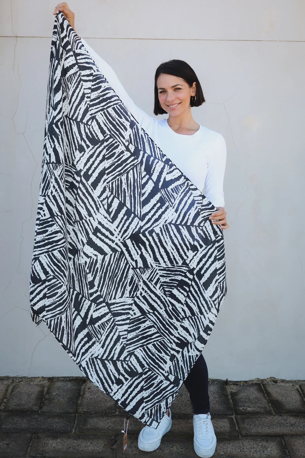 Lemon Tree Zebra Black White Scarf