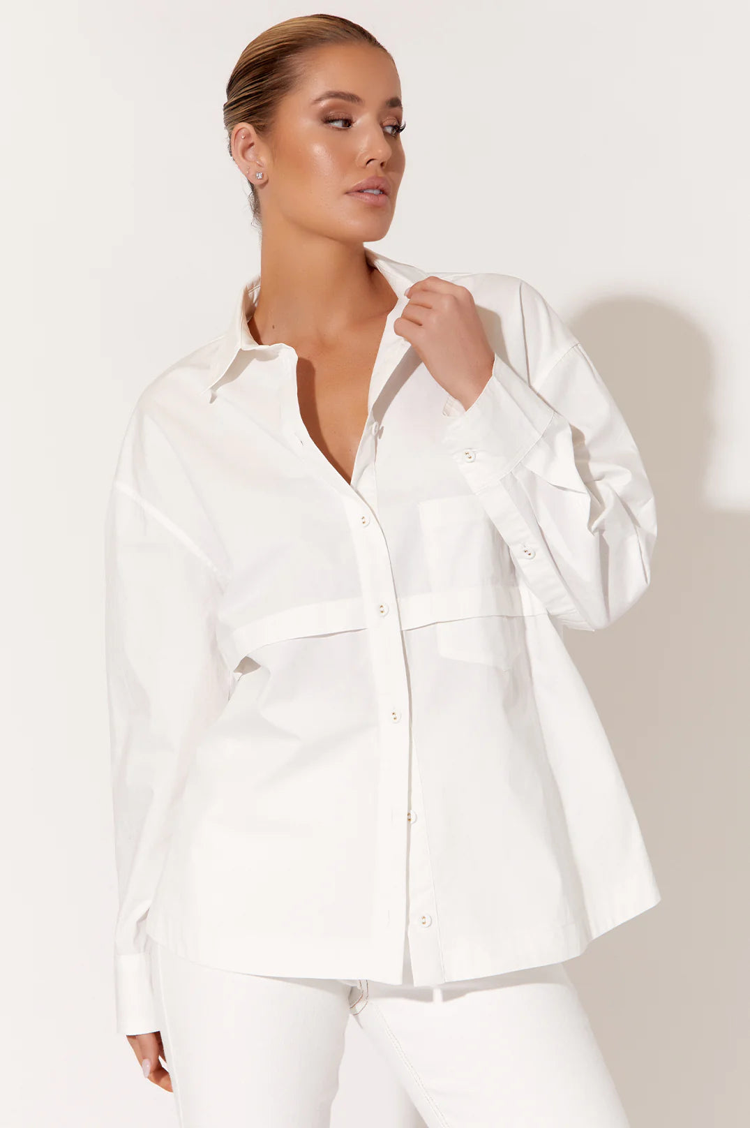 Adorne Amber Poplin Shirt White
