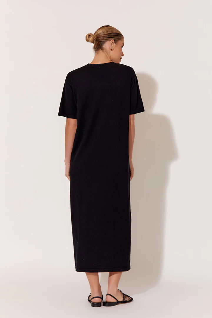 Adorne Laney Cotton Cashmere Knit Dress Black