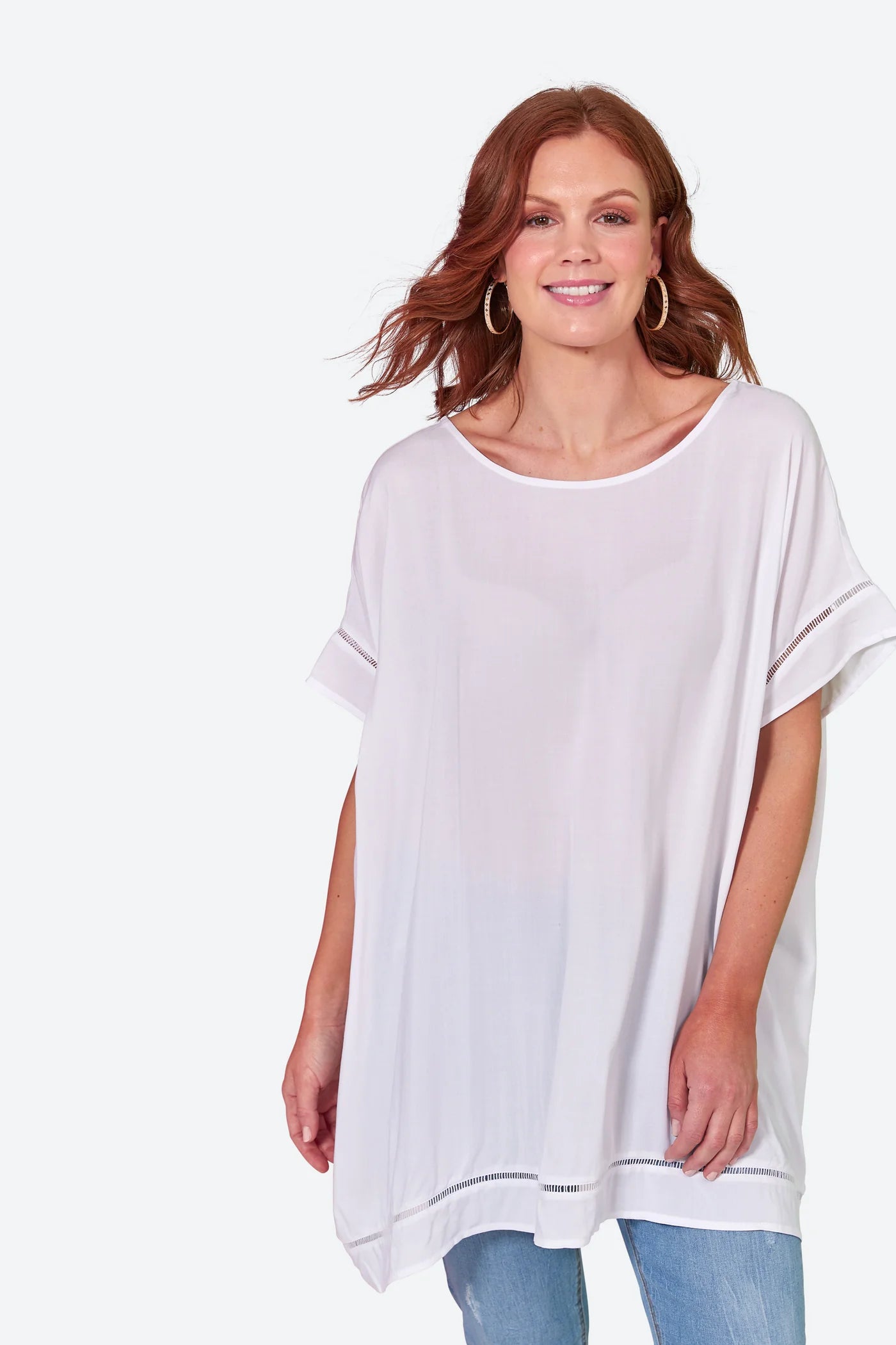 Eb and Ive Esprit Relaxed Top Blanc