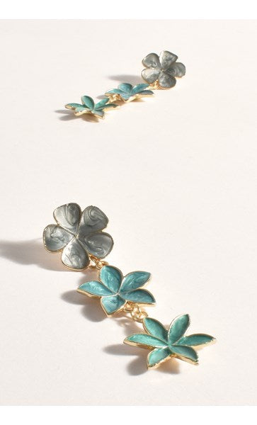 Floral Triad Earrings Mint Multi