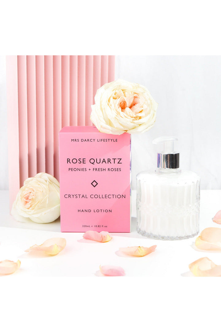 Rose Quartz Hand Lotion - Peonies, Fresh Roses