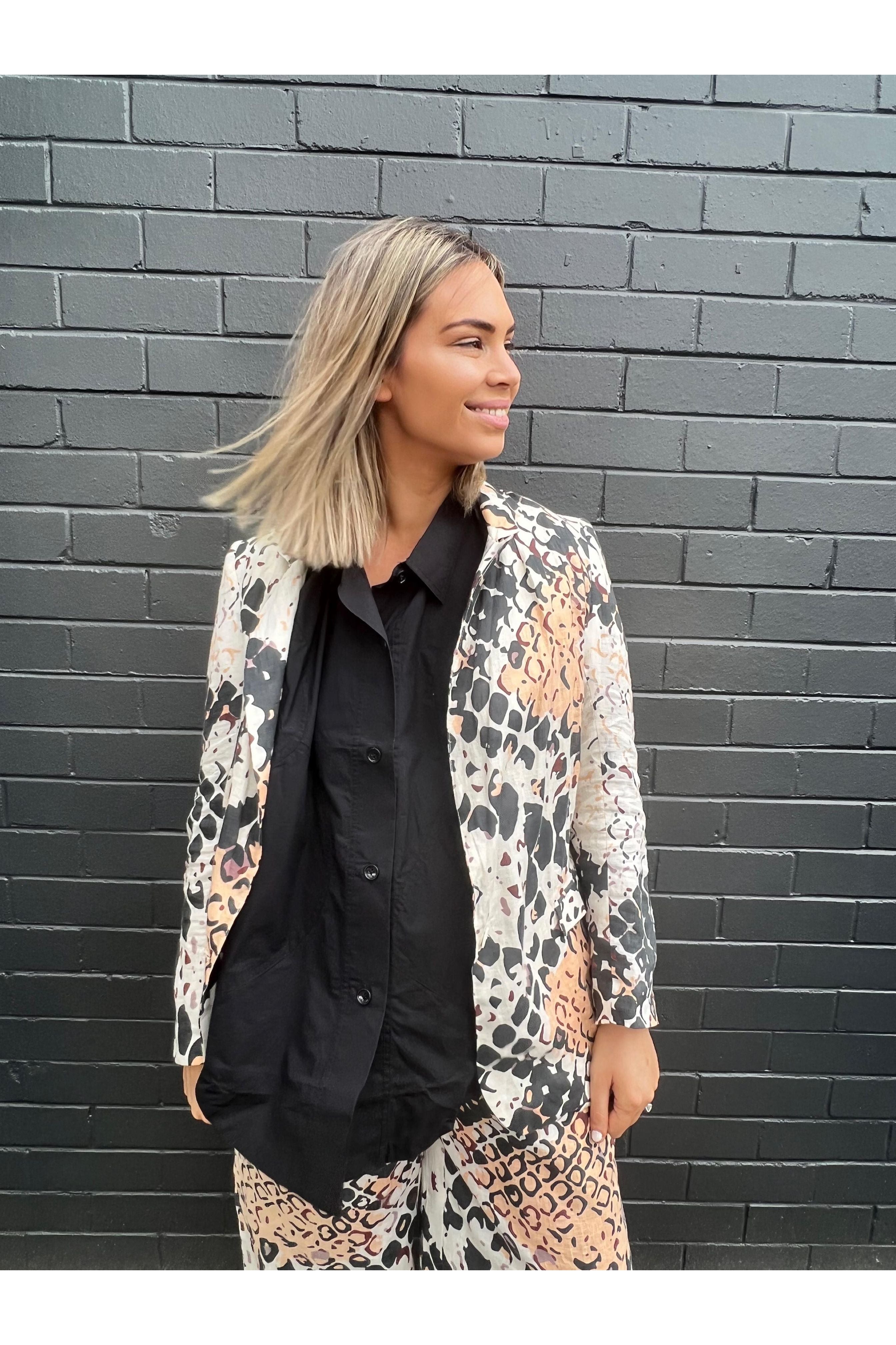 Multi Snake Print Blazer