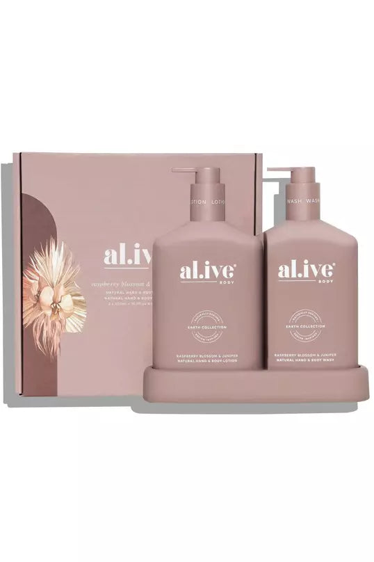 al.ive WASH & LOTION DUO + TRAY - RASPBERRY BLOSSOM & JUNIPER